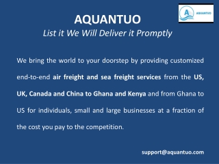 Custom Brokerage Services | International Shipping Company | Aquantuo