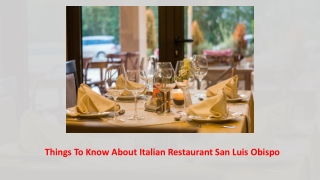 Things To Know About Italian Restaurant San Luis Obispo