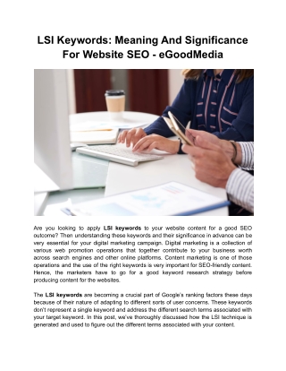 LSI Keywords: Meaning And Significance For Website SEO - eGoodMedia