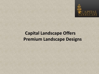 Capital Landscape Offers Premium Landscape Designs