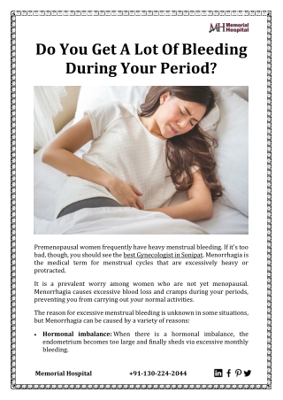 Do You Get A Lot Of Bleeding During Your Period?