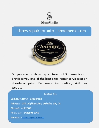 shoes repair toronto | shoemedic.com