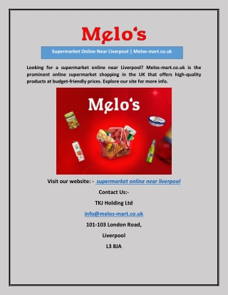 Supermarket Online Near Liverpool | Melos-mart.co.uk