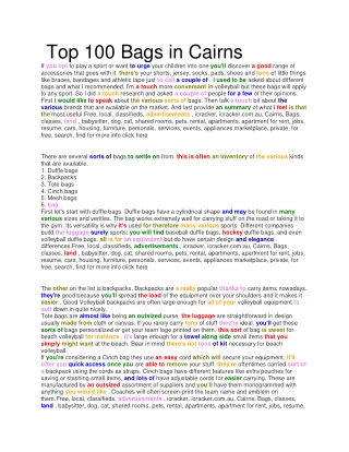 Top 100 Bags in Cairns