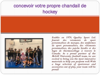 concevoir votre propre chandail de hockey