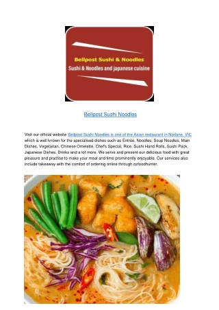 5% Off - Bellpost Sushi Noodles Takeaway Menu Norlane,VIC
