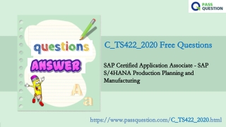 SAP S4HANA Production Planning and Manufacturing C_TS422_2020 Practice Test Questions