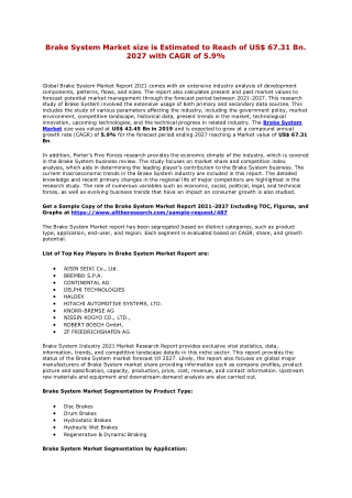 Brake System Market