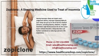 Zopiclone  A Sleeping Medicine Used to Treat of Insomnia