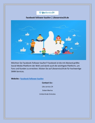 facebook follower kaufen | Likeservice24.de