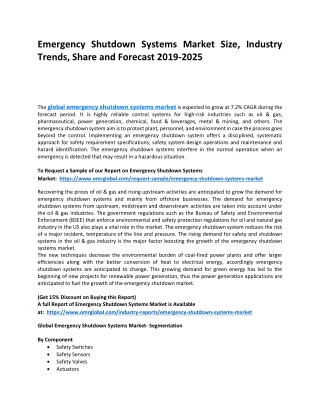Emergency Shutdown Systems Market Trends, Size, Competitive Analysis and Forecas