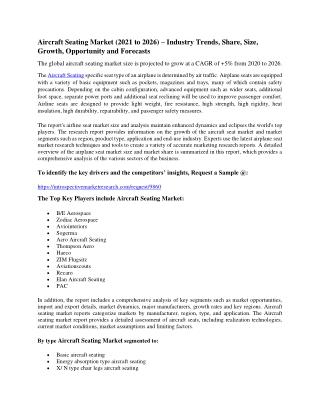 Aircraft Seating Market