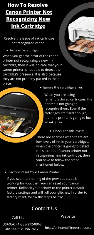 Guide To Fix Canon Printer Not Recognizing Ink Cartridge Issue