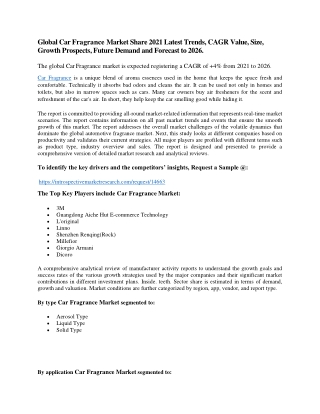 Global Car Fragrance Market