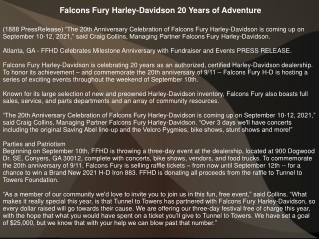 Falcons Fury Harley-Davidson 20 Years of Adventure