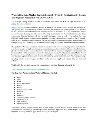 Waterjet Machine Market