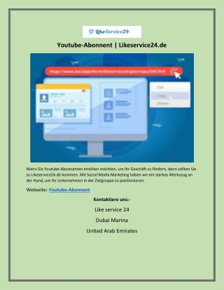 Youtube-Abonnent | Likeservice24.de