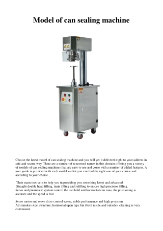 model of can sealing machine