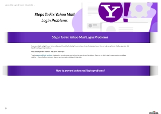 yahoo mail login problem
