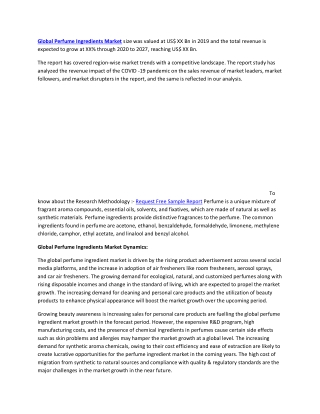 Global Perfume Ingredients Market