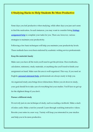 4 Studying Hacks to Help Students Be More Productive