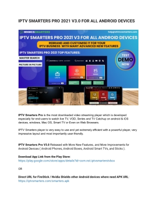 IPTV SMARTERS PRO 2021 V3.0 FOR ANDROID