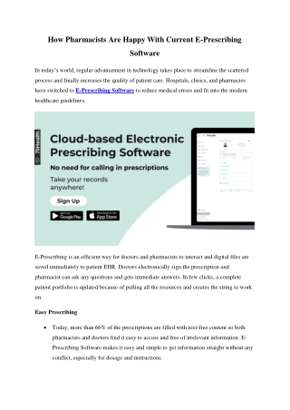 How Pharmacists Are Happy With Current E Prescribing Software