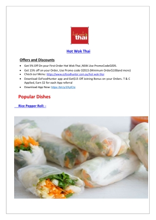 15% Off - Hot Wok Thai-Bogangar - Order Food Online