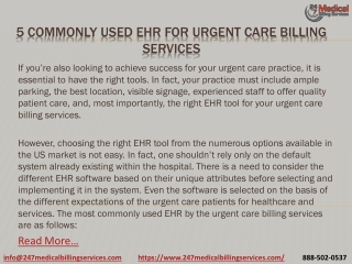 5 Commonly Used EHR For Urgent Care Billing Services