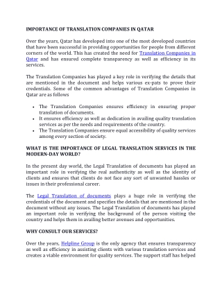 TRANSLATION COMPANIES IN QATAR