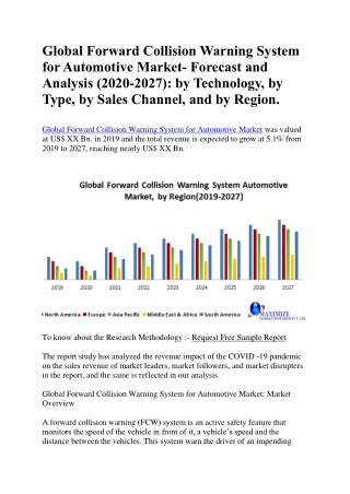 Global Forward Collision Warning System for Automotive Market