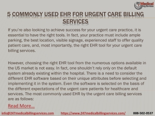 5 Commonly Used EHR For Urgent Care Billing Services PDF