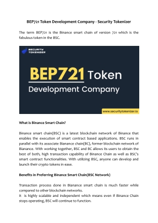 Bep721 Token Development Company - Security Tokenizer