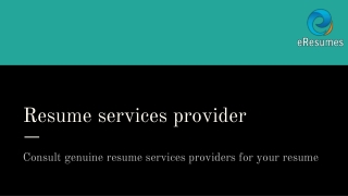 Resume services provider