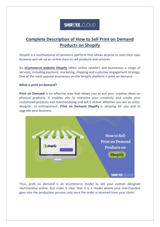 Complete Description of How to Sell Print on Demand Products on Shopify