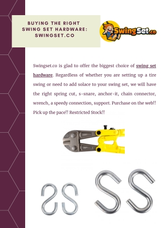 Buying the right swing set hardware: Swingset.co