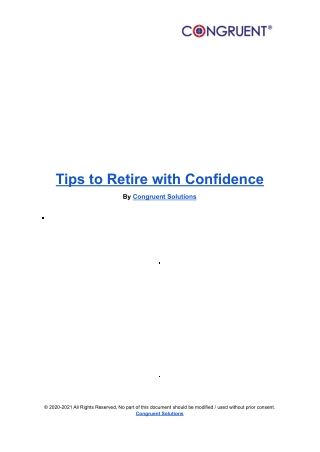 Tips to Retire with Confidence