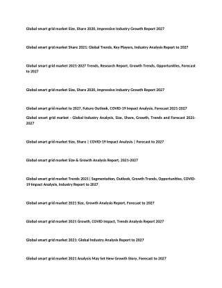 Global Smart grid market