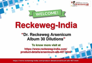 Dr. Reckeweg Arsenicum Album 30 Dilutions