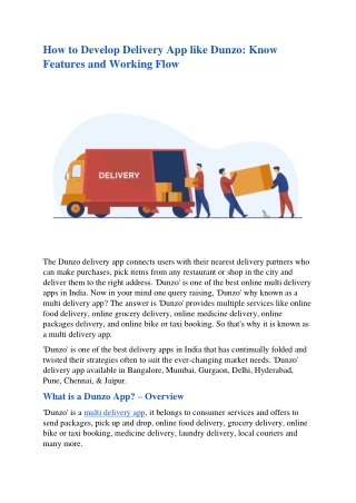 How to Develop Delivery App like Dunzo