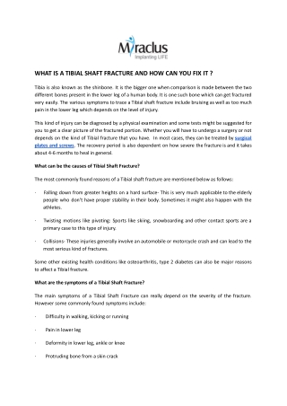 What Is A Tibial Shaft Fracture And How Can You Fix It? | Miraclus