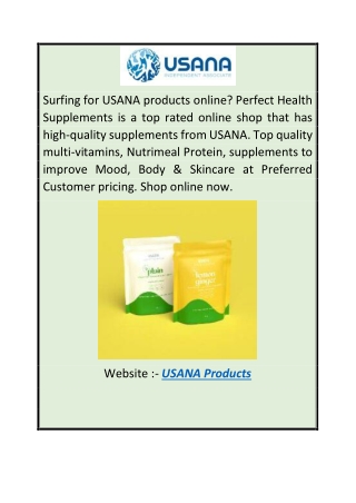 USANA Products  Perfecthealthsupplements.com