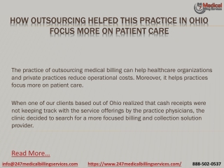 How Outsourcing Helped This Practice In Ohio Focus More On Patient Care PDF