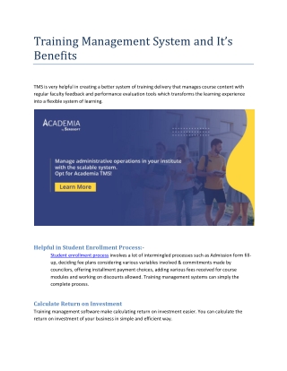 Training Management Software and It's Benefits