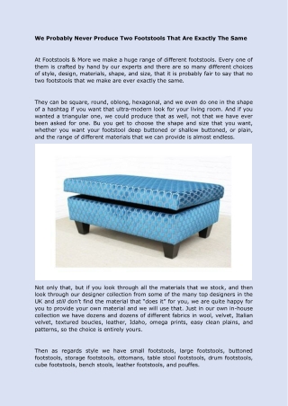 WE PROBABLY NEVER PRODUCE TWO FOOTSTOOLS THAT ARE EXACTLY THE SAME-converted