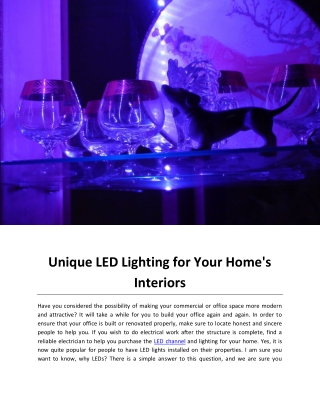 Unique LED Lighting for Your Home's Interiors