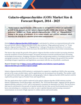 Galacto-oligosaccharides (GOS) Market Size & Forecast Report, 2014-2025