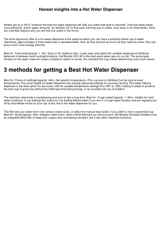 How to get Best Hot Water Dispenser