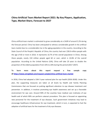 China Artificial Tears Market Report 2021