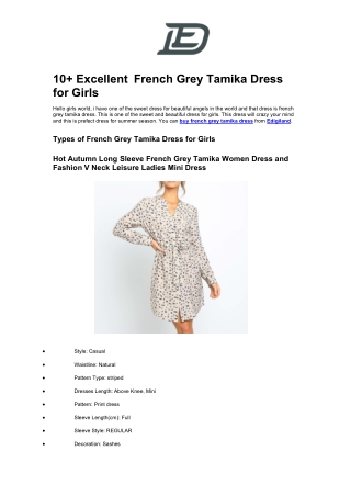 10  Excellent French Grey Tamika Dress for Girls